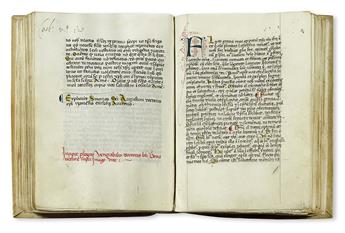 MANUSCRIPT.  Augustinus, Aurelius, Saint; et al. Sermones ad heremitas [and other texts].  Italy, early 15th century